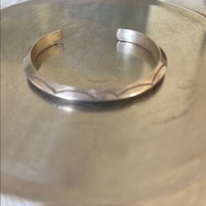 Silver Cuff Bracelet- native American hand made
